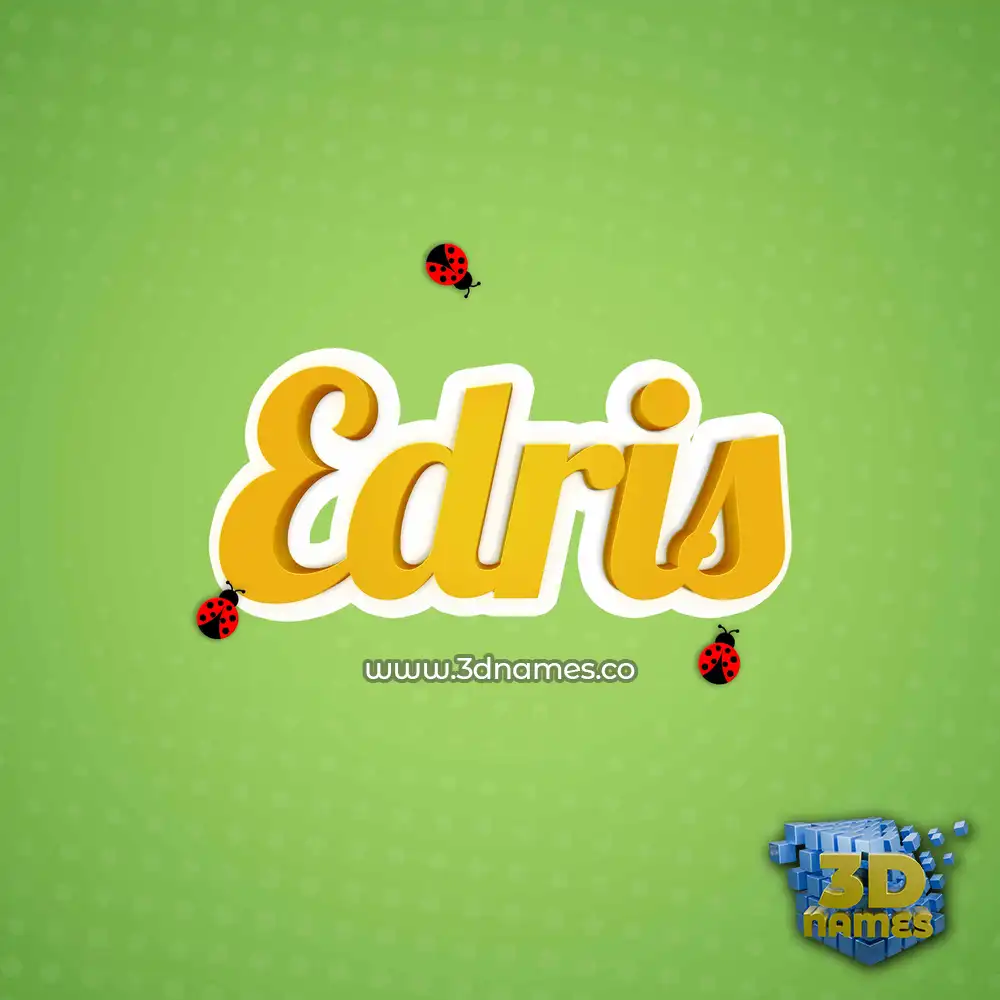 edris in Ladybugs style - 3D name wallpaper