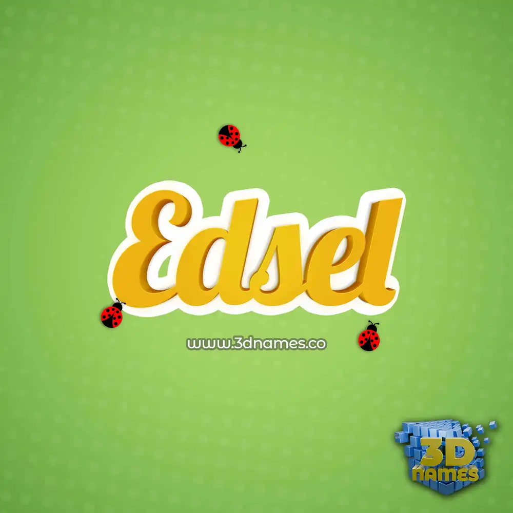 edsel in Ladybugs style - 3D name wallpaper