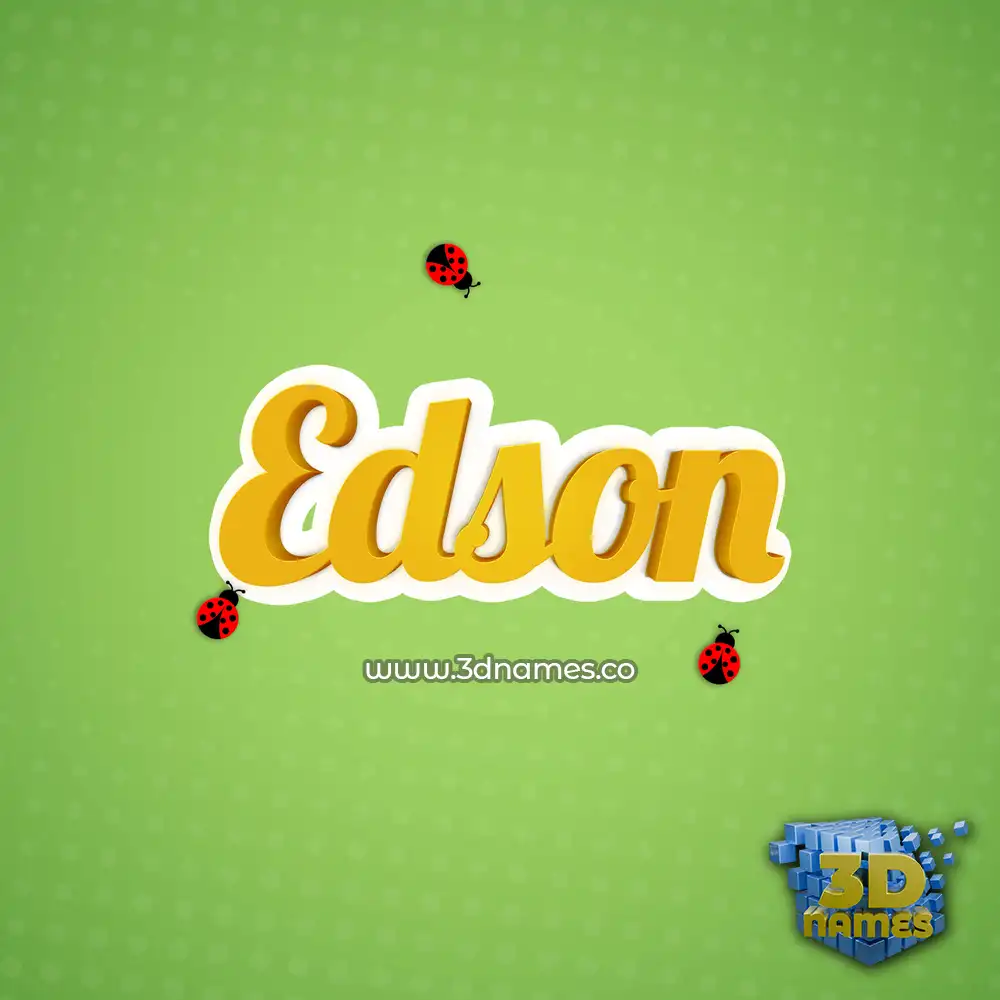 edson in Ladybugs style - 3D name wallpaper