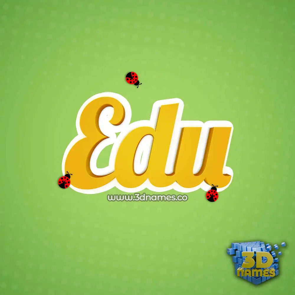 edu in Ladybugs style - 3D name wallpaper