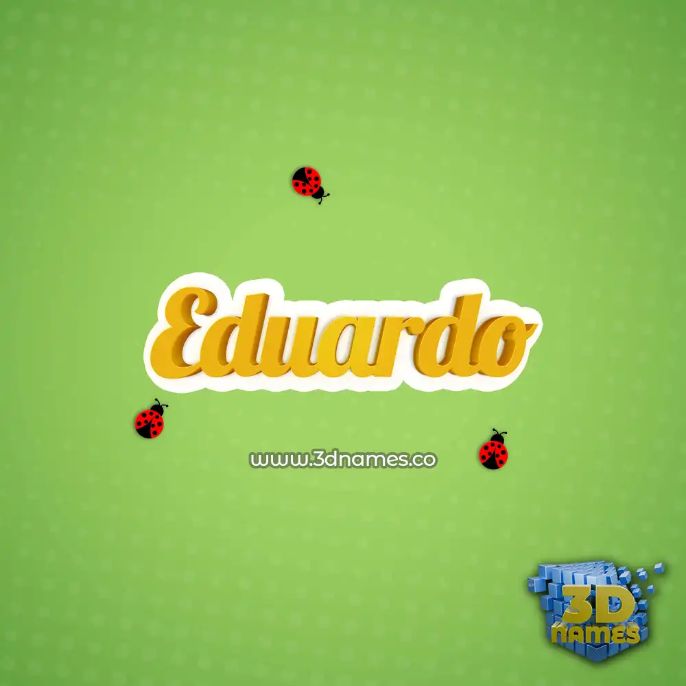 eduardo in Ladybugs style - 3D name wallpaper