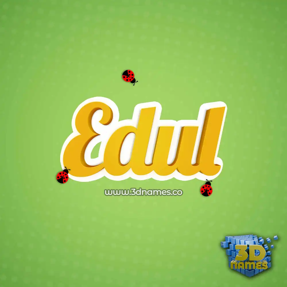 edul in Ladybugs style - 3D name wallpaper