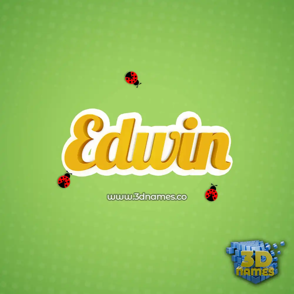 edwin in Ladybugs style - 3D name wallpaper