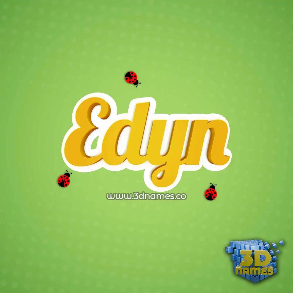 edyn in Ladybugs style - 3D name wallpaper