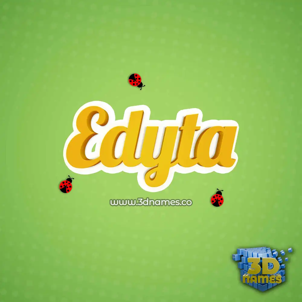 edyta in Ladybugs style - 3D name wallpaper