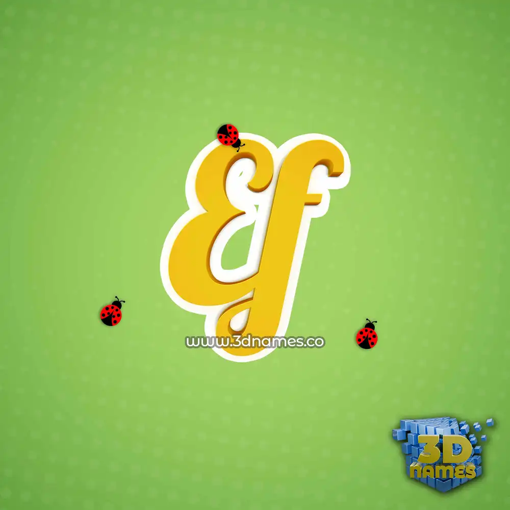 ef in Ladybugs style - 3D name wallpaper
