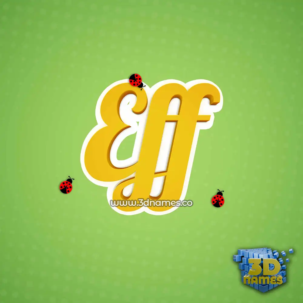 eff in Ladybugs style - 3D name wallpaper