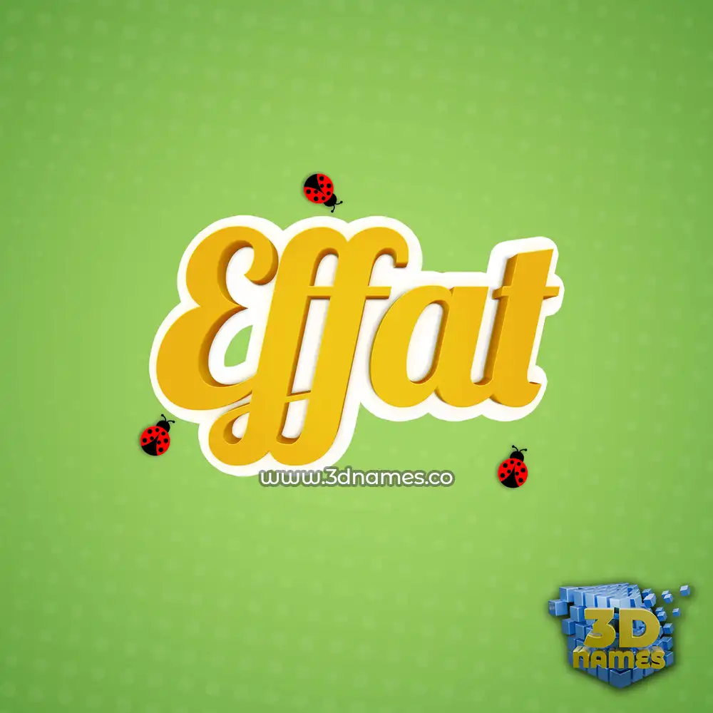 effat in Ladybugs style - 3D name wallpaper