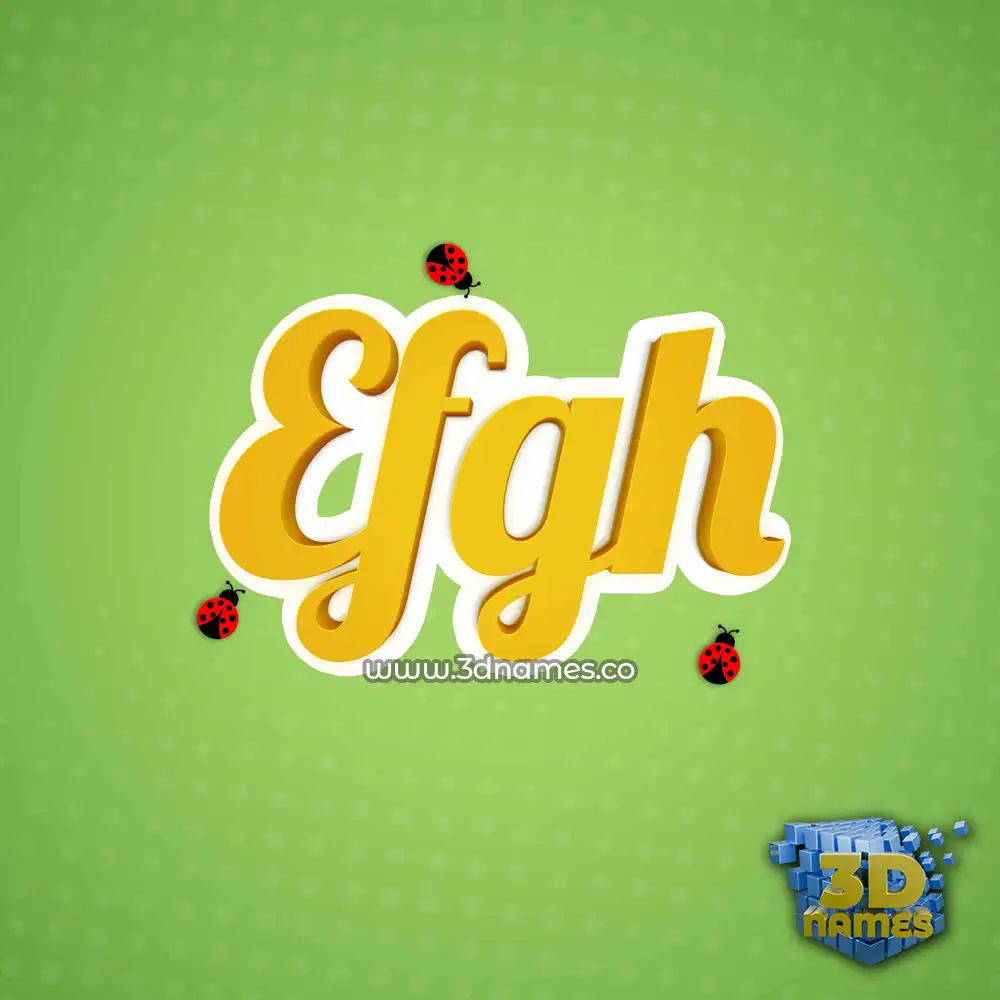efgh in Ladybugs style - 3D name wallpaper