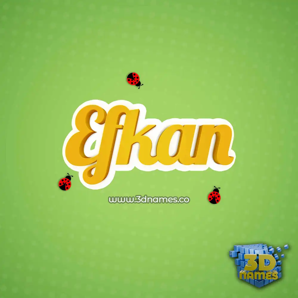 efkan in Ladybugs style - 3D name wallpaper