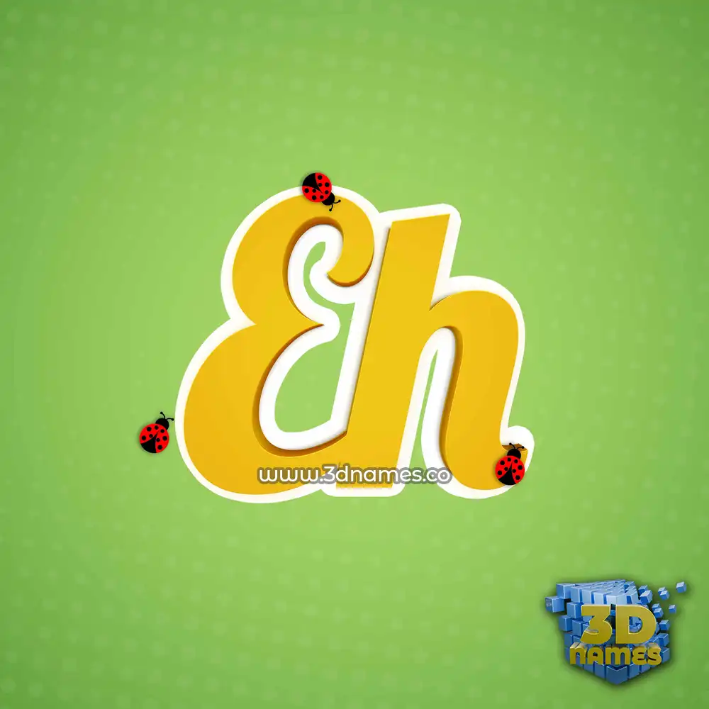 eh in Ladybugs style - 3D name wallpaper