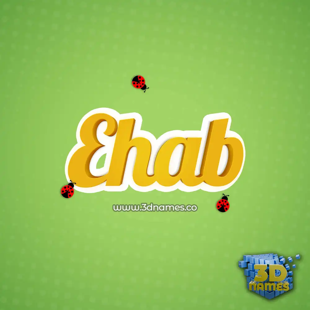 ehab in Ladybugs style - 3D name wallpaper