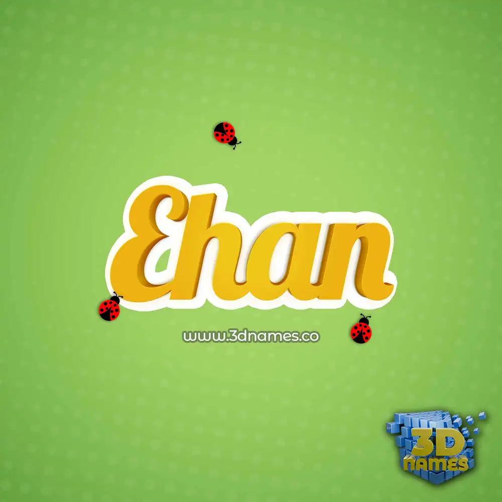 ehan in Ladybugs style - 3D name wallpaper