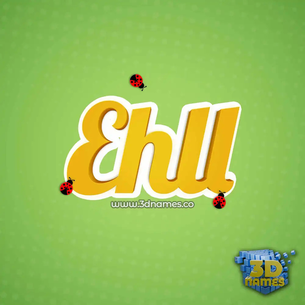 ehll in Ladybugs style - 3D name wallpaper