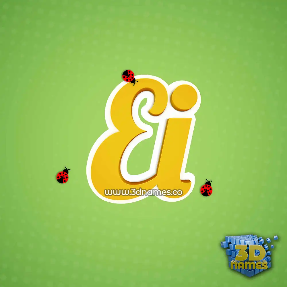 ei in Ladybugs style - 3D name wallpaper