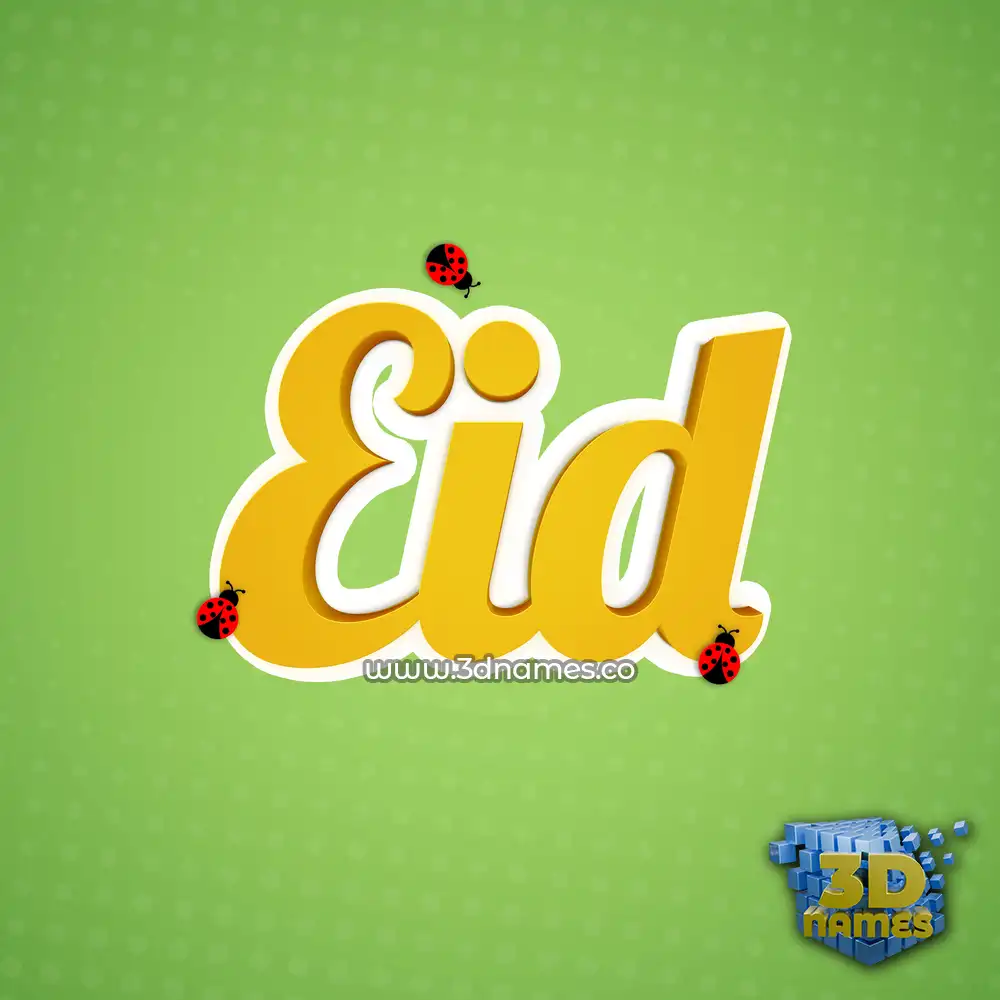 eid in Ladybugs style - 3D name wallpaper
