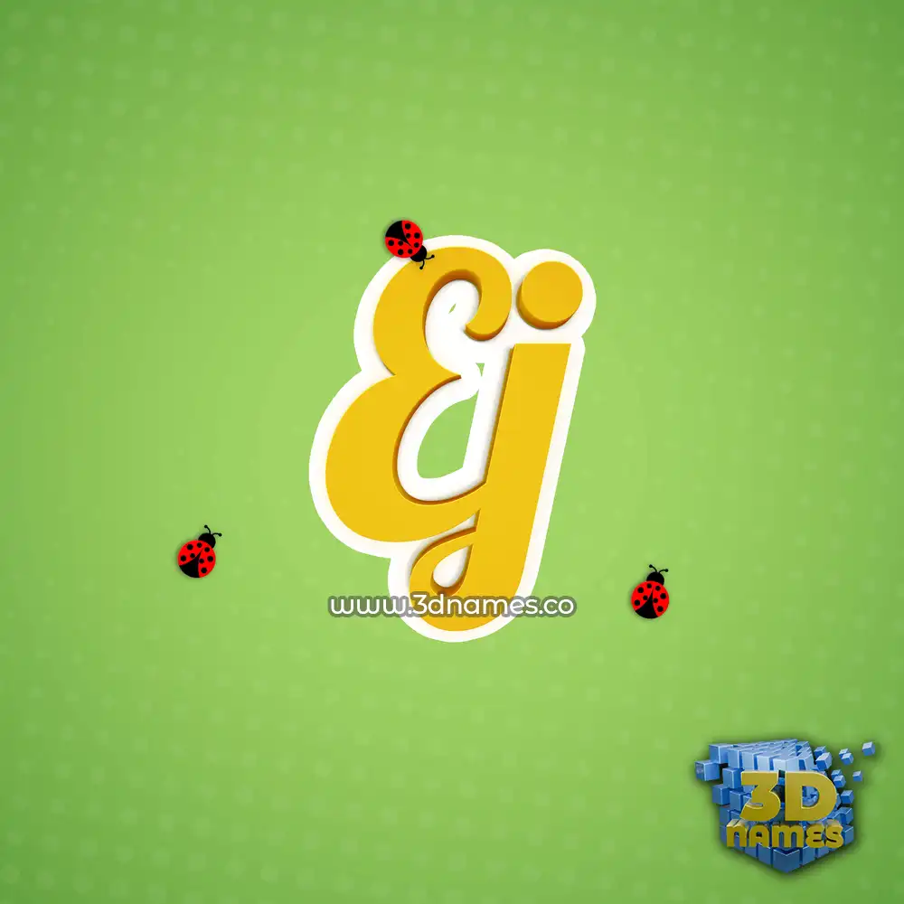 ej in Ladybugs style - 3D name wallpaper