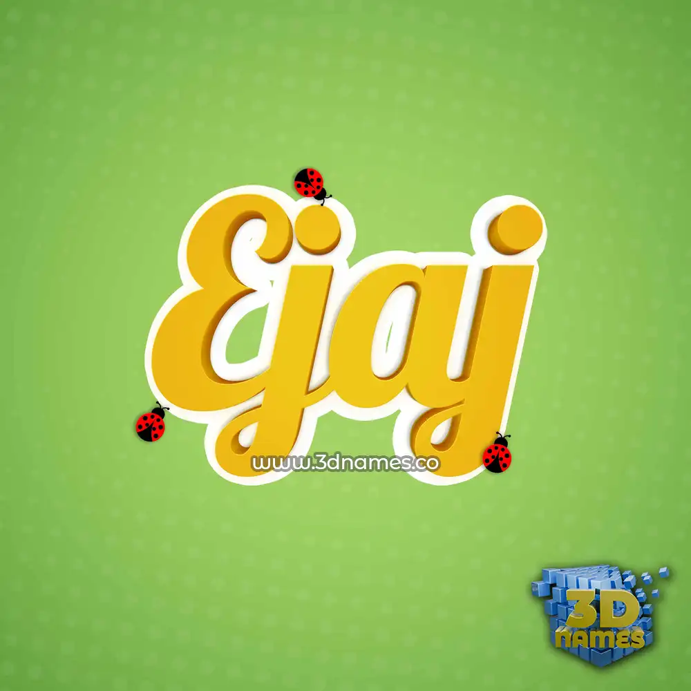 ejaj in Ladybugs style - 3D name wallpaper