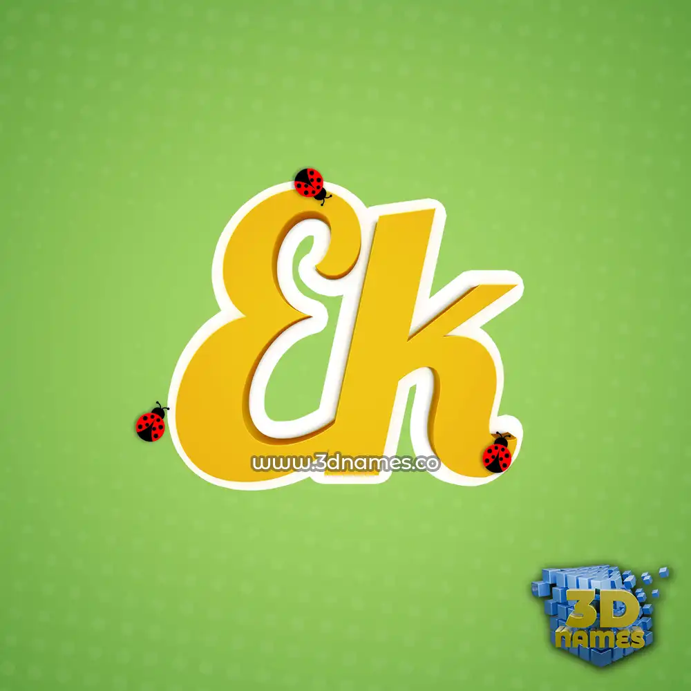 ek in Ladybugs style - 3D name wallpaper