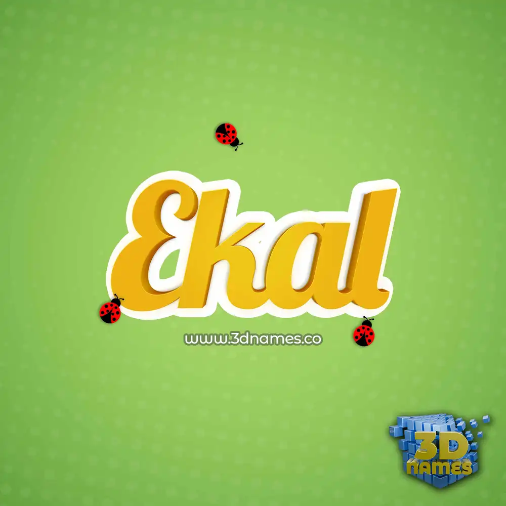 ekal in Ladybugs style - 3D name wallpaper