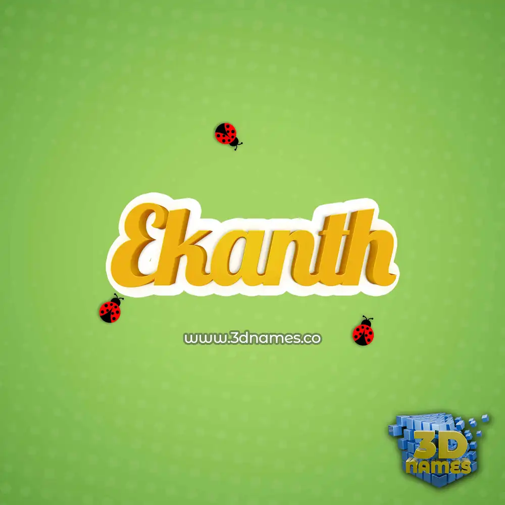 ekanth in Ladybugs style - 3D name wallpaper