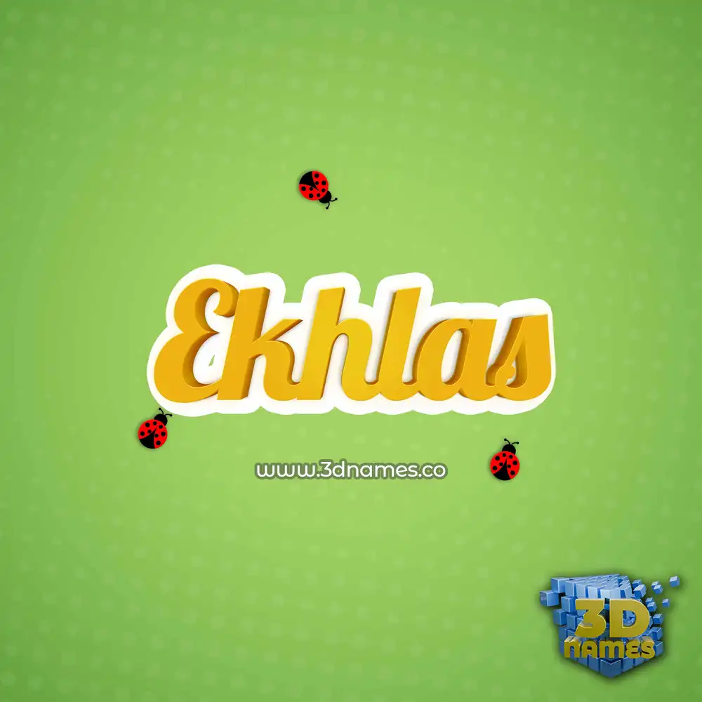 ekhlas in Ladybugs style - 3D name wallpaper