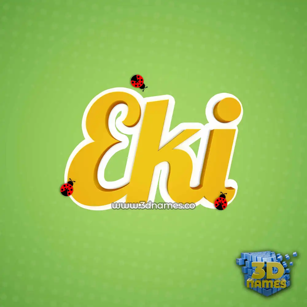 eki in Ladybugs style - 3D name wallpaper