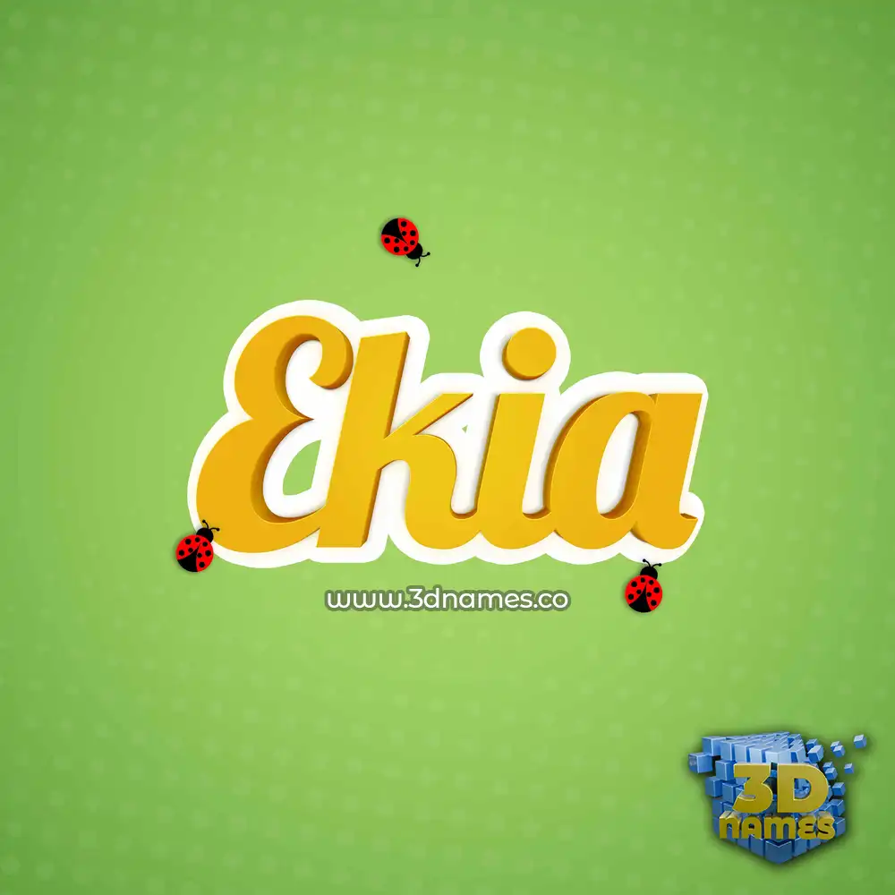 ekia in Ladybugs style - 3D name wallpaper