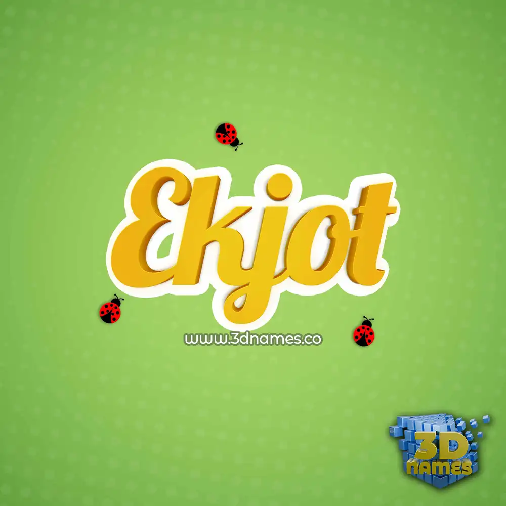 ekjot in Ladybugs style - 3D name wallpaper