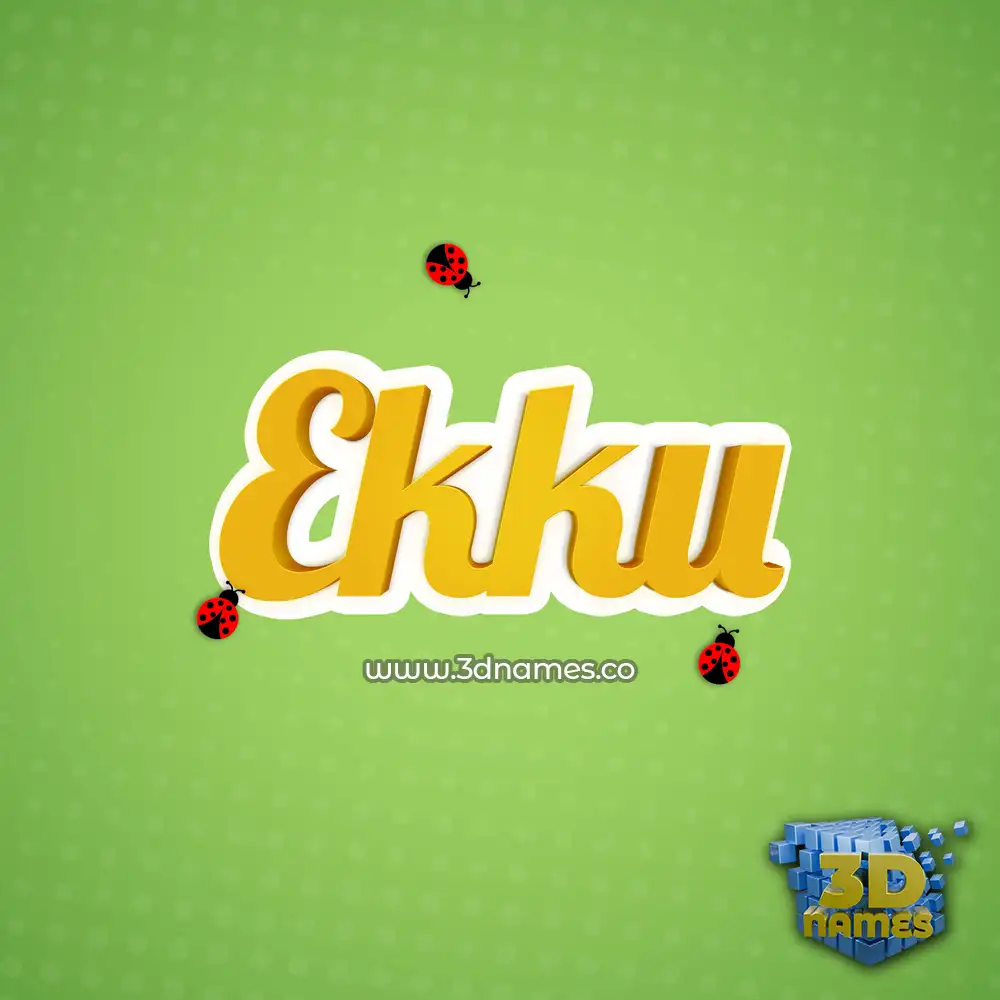 ekku in Ladybugs style - 3D name wallpaper
