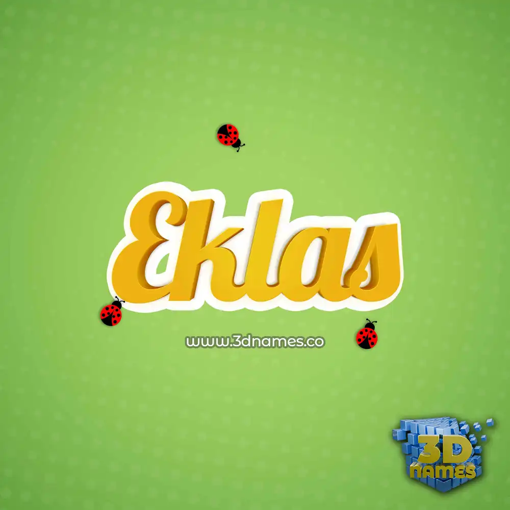 eklas in Ladybugs style - 3D name wallpaper