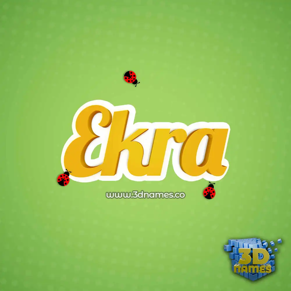 ekra in Ladybugs style - 3D name wallpaper