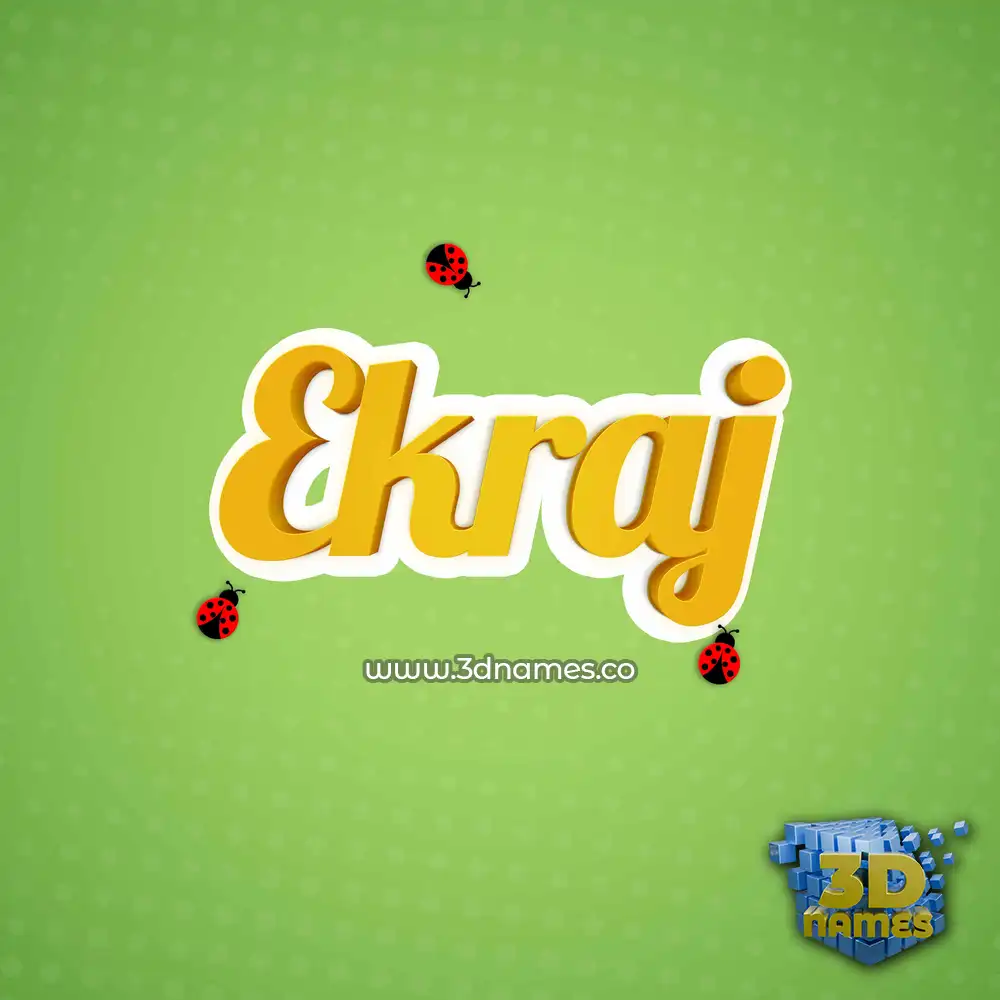ekraj in Ladybugs style - 3D name wallpaper