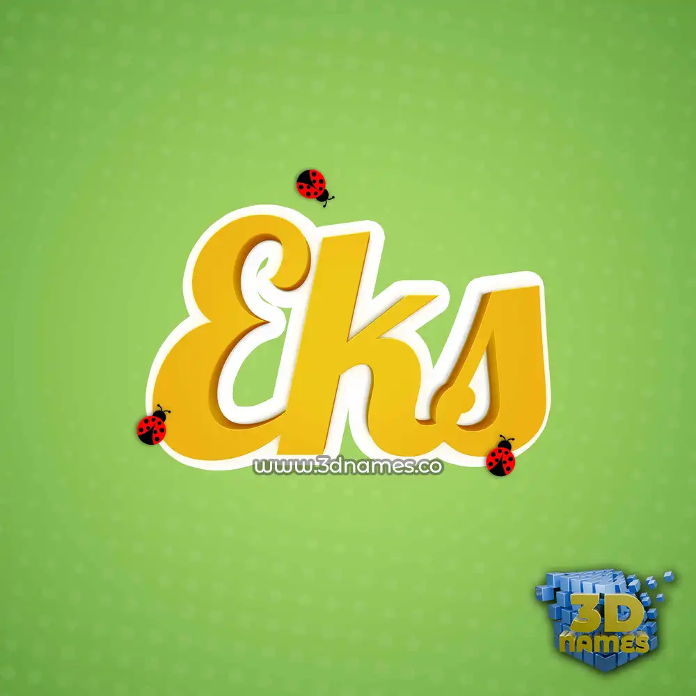 eks in Ladybugs style - 3D name wallpaper