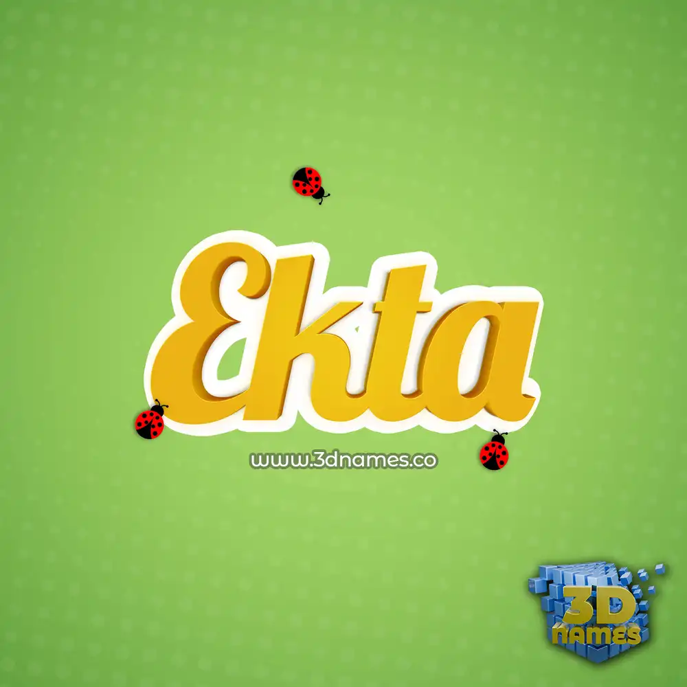 ekta in Ladybugs style - 3D name wallpaper