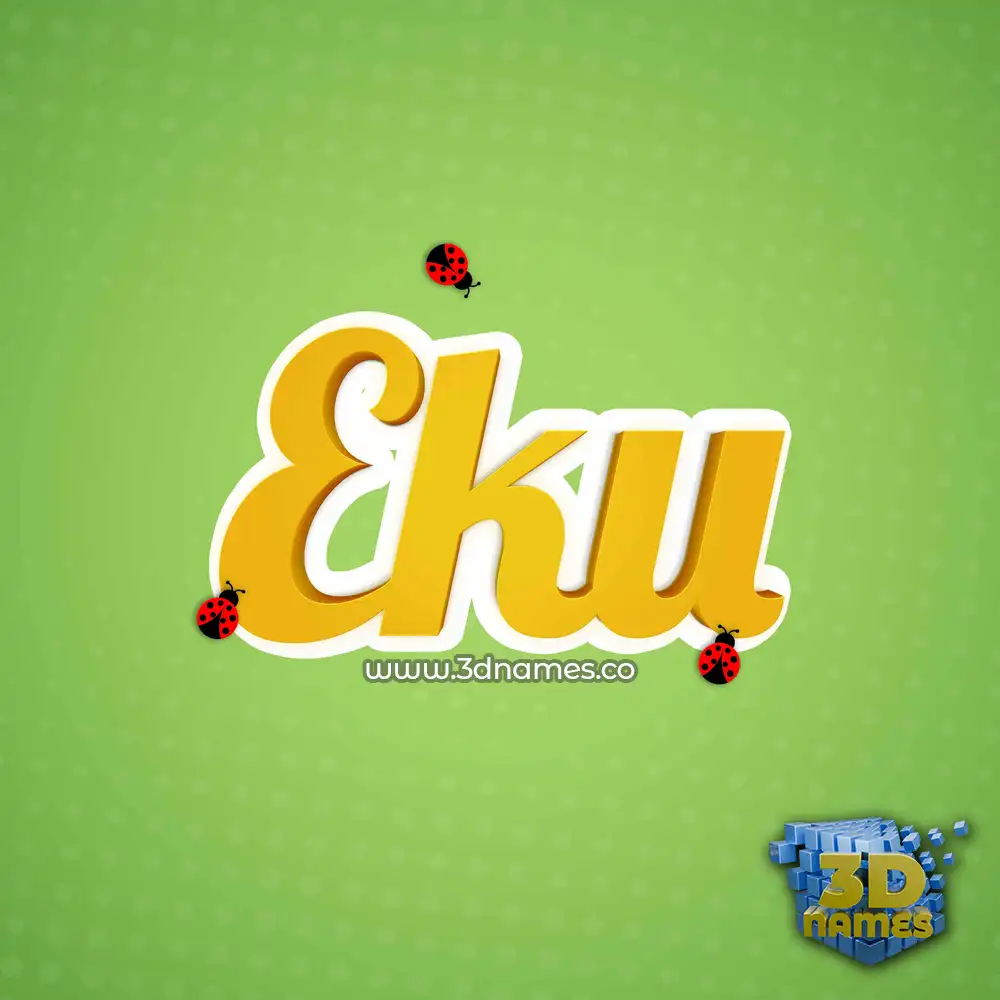 eku in Ladybugs style - 3D name wallpaper
