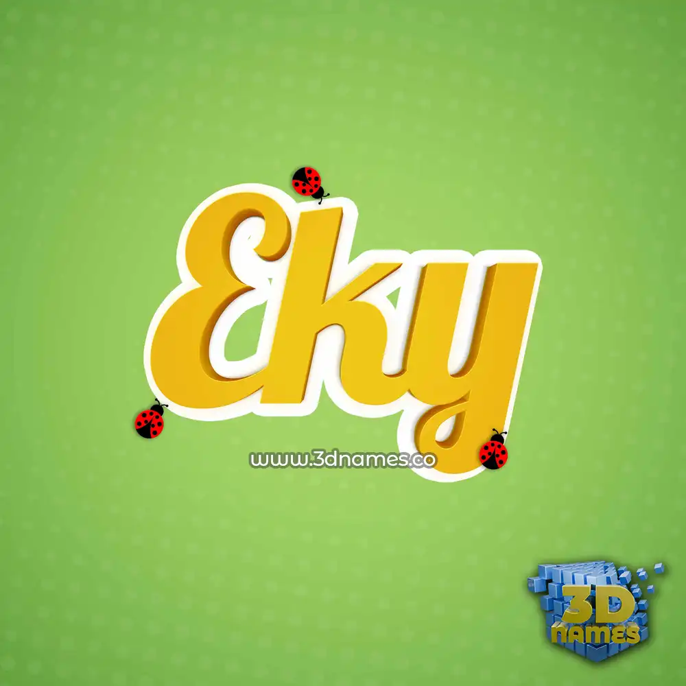 eky in Ladybugs style - 3D name wallpaper