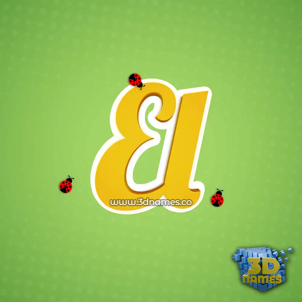 el in Ladybugs style - 3D name wallpaper