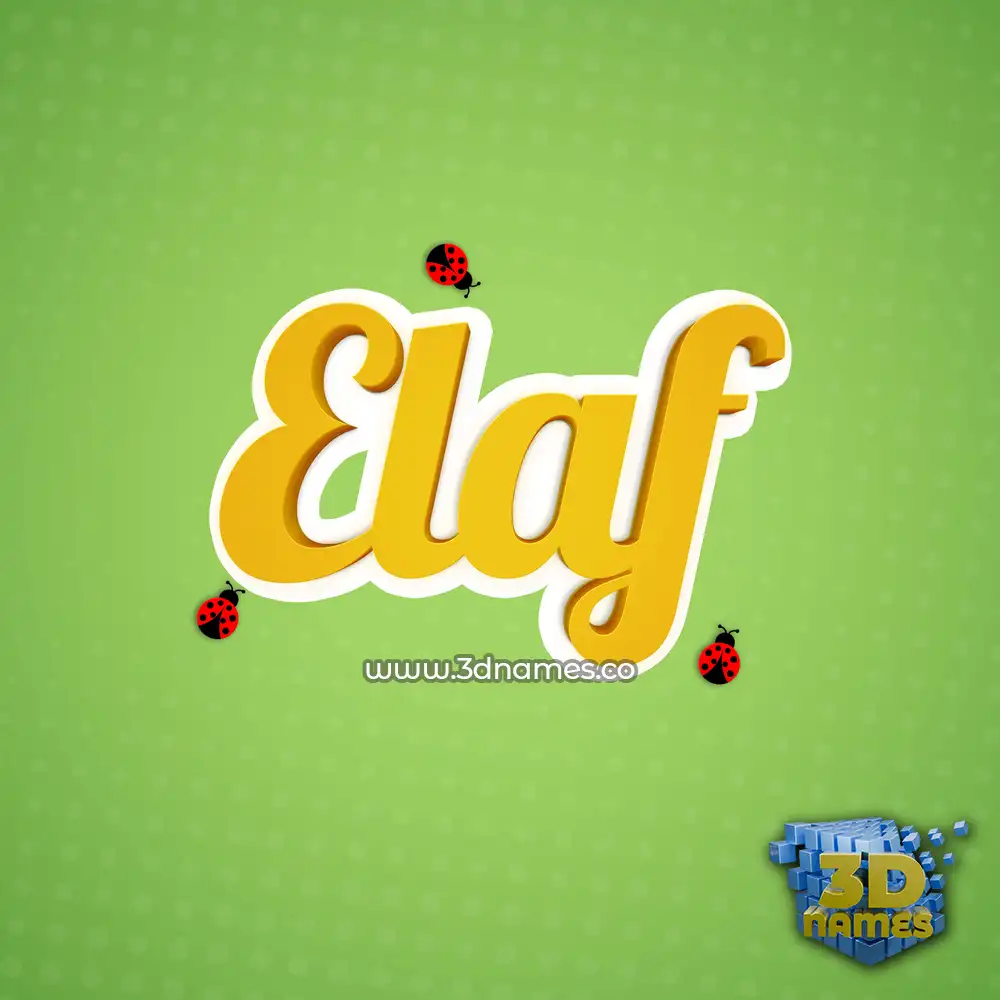 elaf in Ladybugs style - 3D name wallpaper