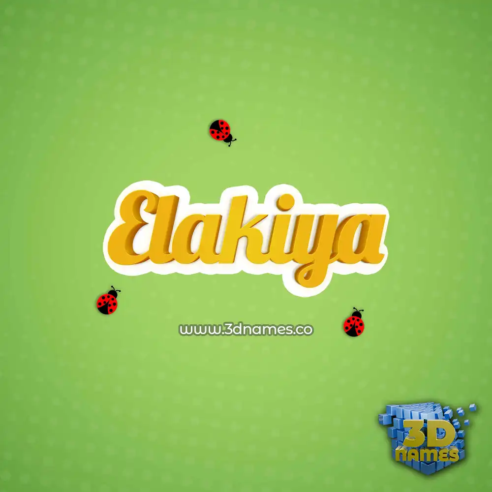 elakiya in Ladybugs style - 3D name wallpaper