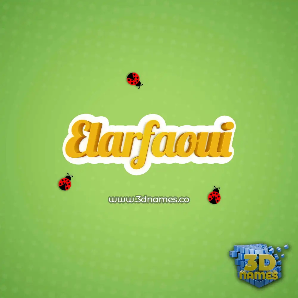 elarfaoui in Ladybugs style - 3D name wallpaper