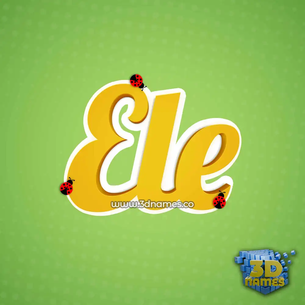 ele in Ladybugs style - 3D name wallpaper