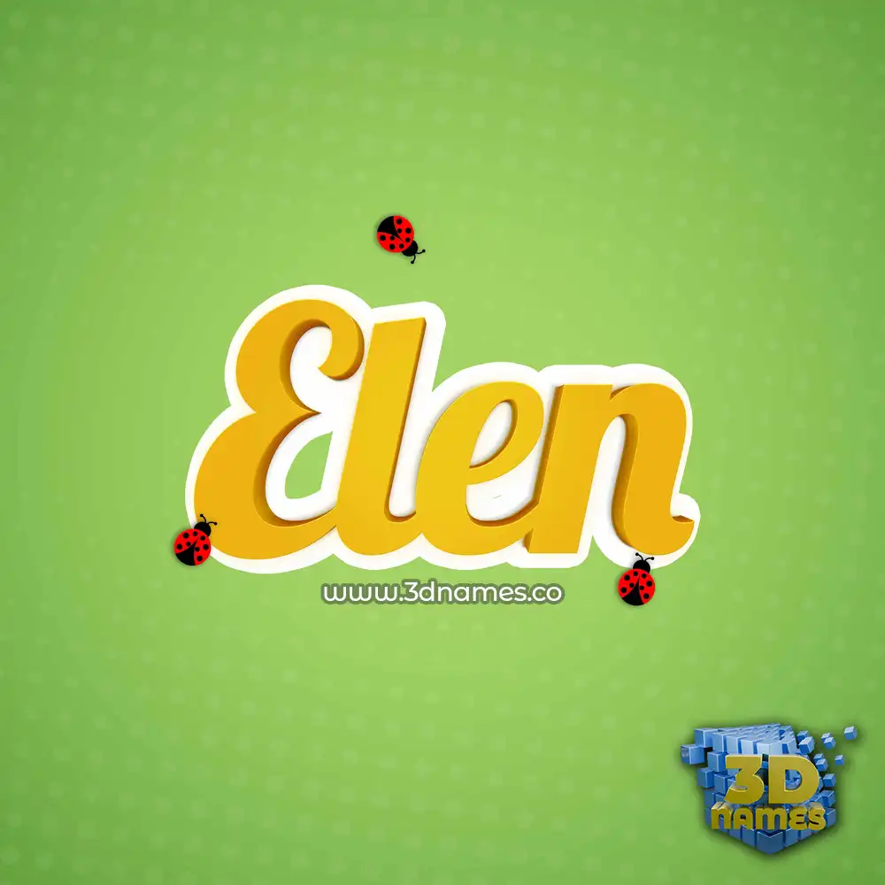 elen in Ladybugs style - 3D name wallpaper