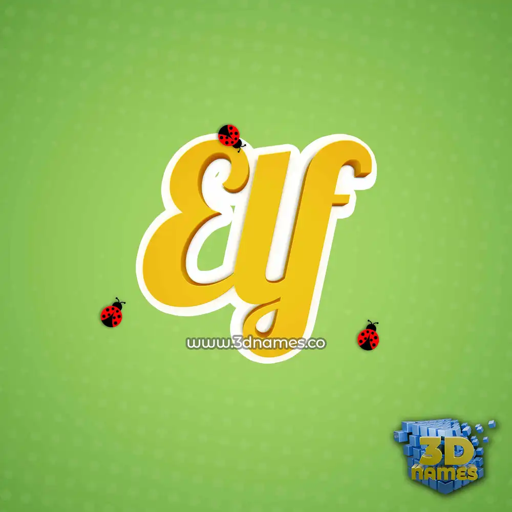 elf in Ladybugs style - 3D name wallpaper