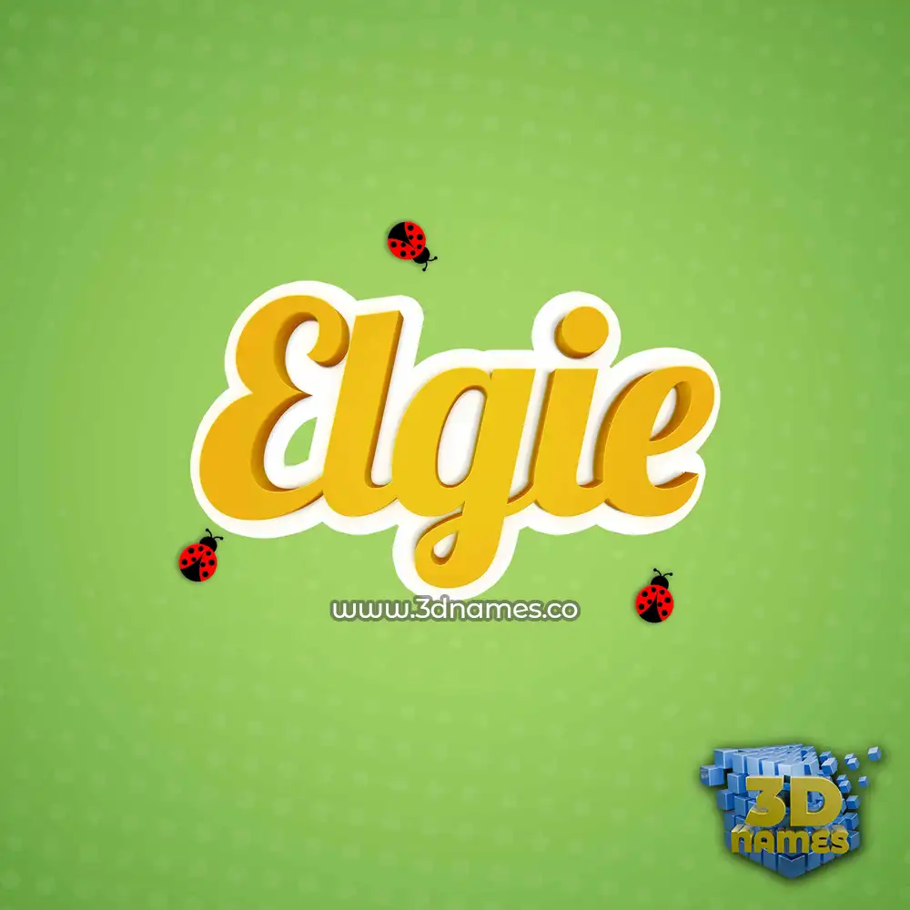 elgie in Ladybugs style - 3D name wallpaper