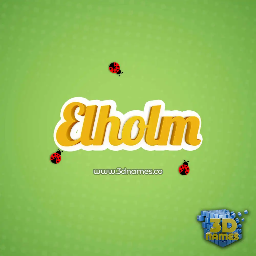 elholm in Ladybugs style - 3D name wallpaper