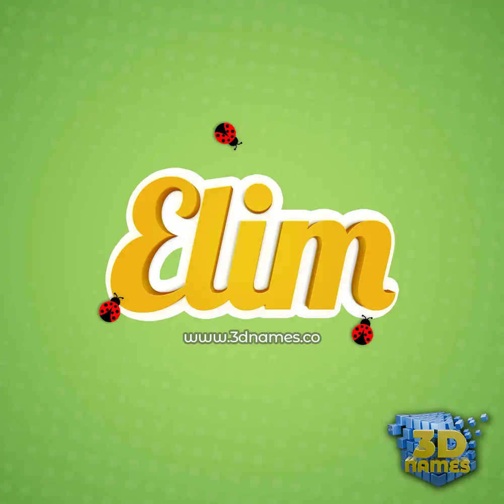 elim in Ladybugs style - 3D name wallpaper