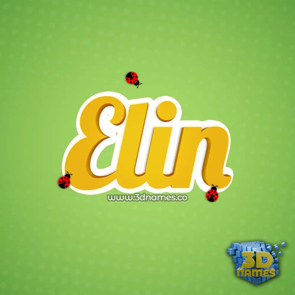 elin in Ladybugs style - 3D name wallpaper