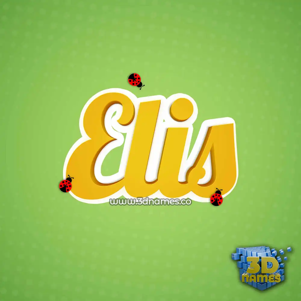 elis in Ladybugs style - 3D name wallpaper