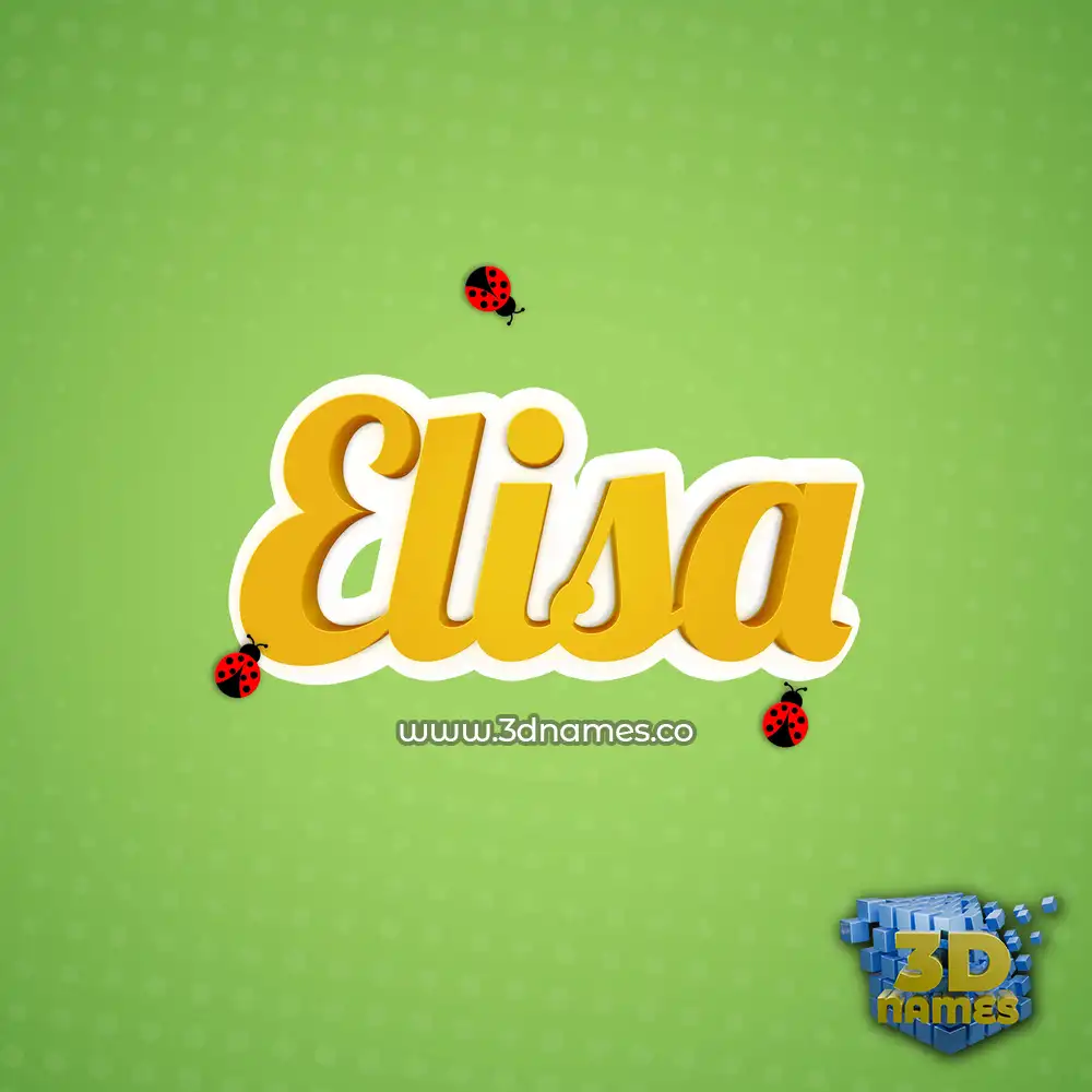 elisa in Ladybugs style - 3D name wallpaper